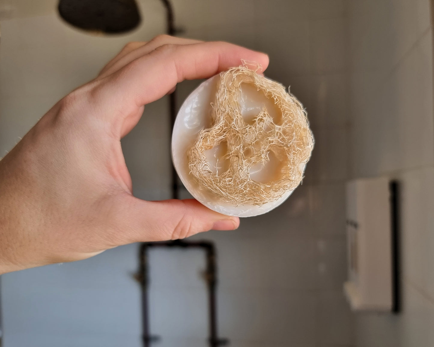Natural Loofah Exfoliating Soap - Moisturising Shea Butter for Soft Feet and Skin
