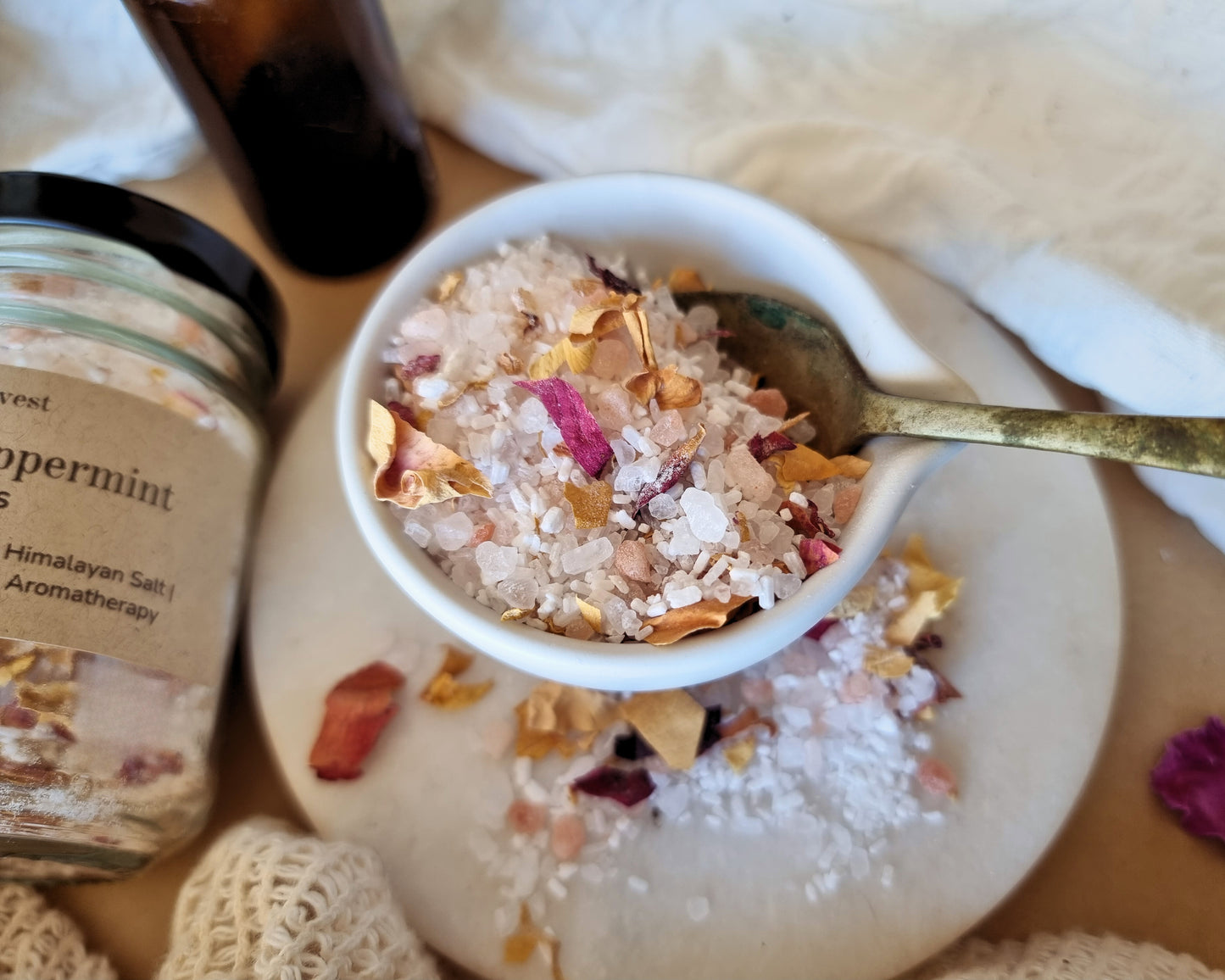 Rose and Peppermint Petal Bath Salts