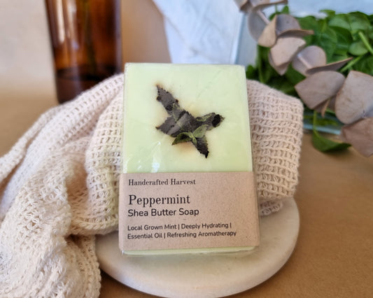 Hydrating Shea Butter Soap - Refreshing Peppermint Essential Oil for Soft Smooth Skin