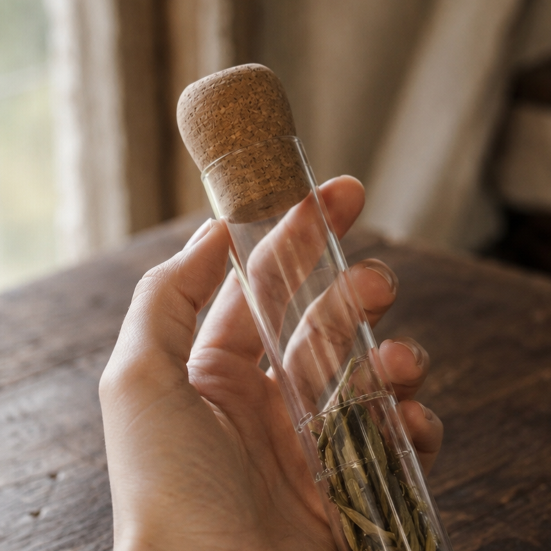 Glass Tea Infuser Tube with Cork Stopper