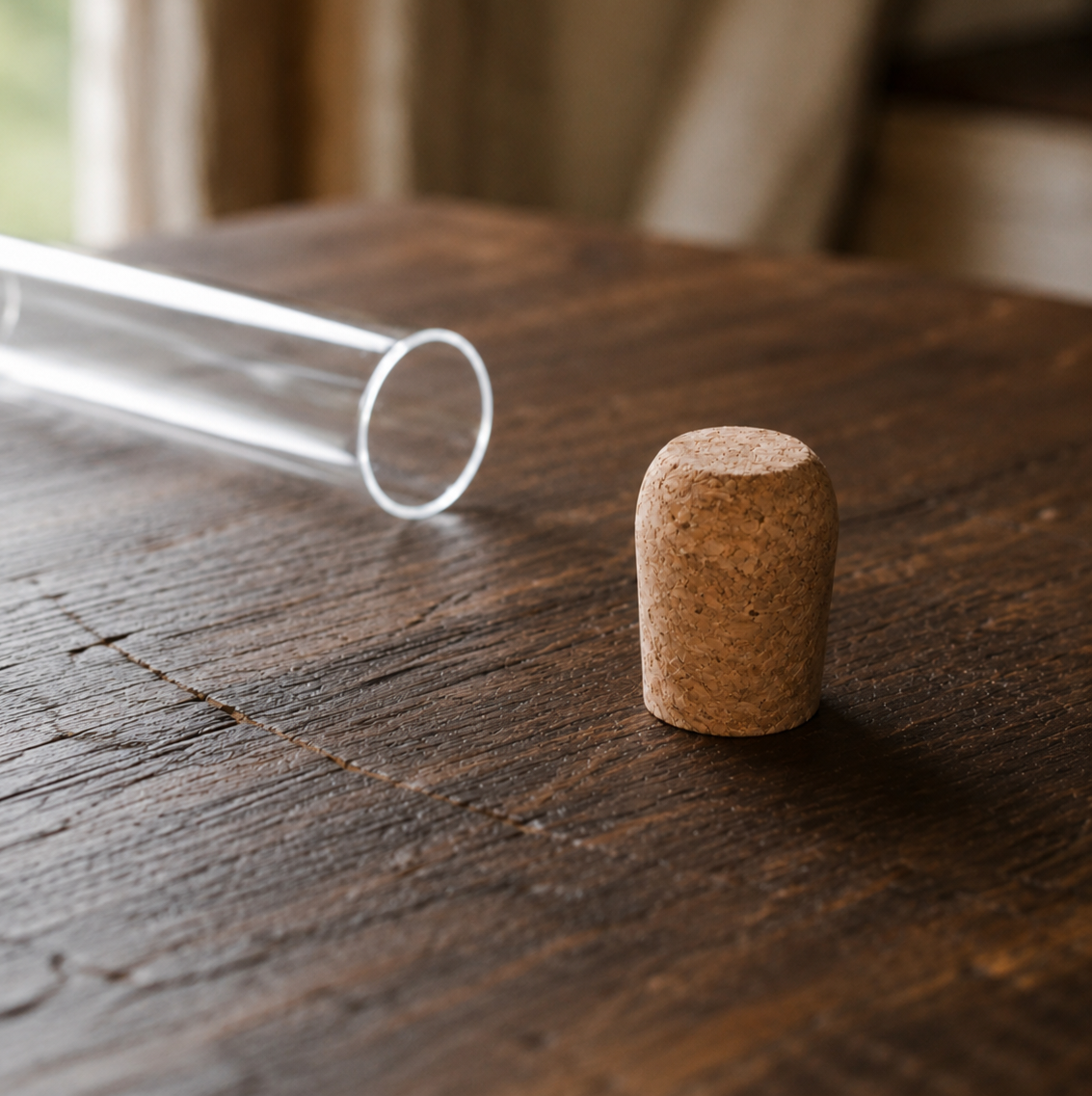 Glass Tea Infuser Tube with Cork Stopper
